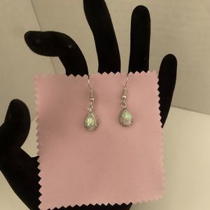 Fine Jewelry .925 Sterling Silver opal Earrings